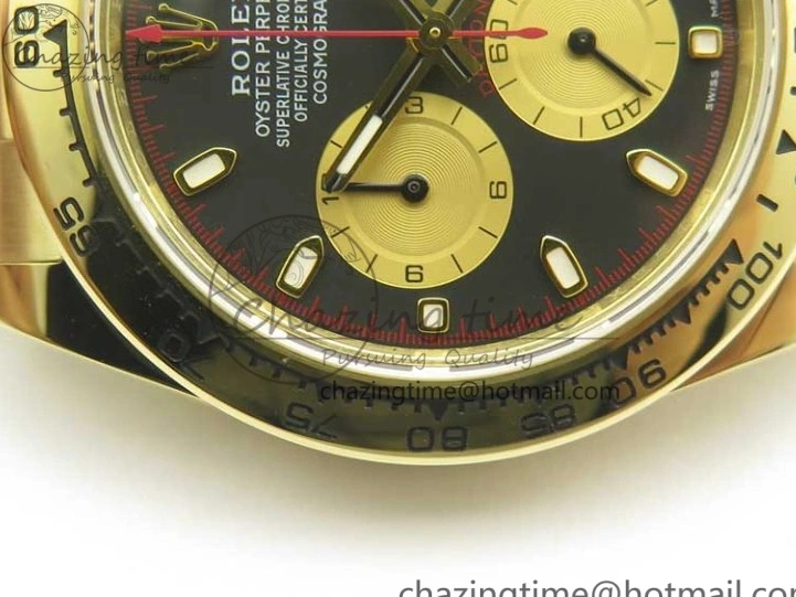 MiroTime 0512 Affordable Daytona 116508 Paul Newman ARF 1:1 Best Edition YG Plated 904L SS Case and Bracelet Black Dial A4130 Super Clone 3355